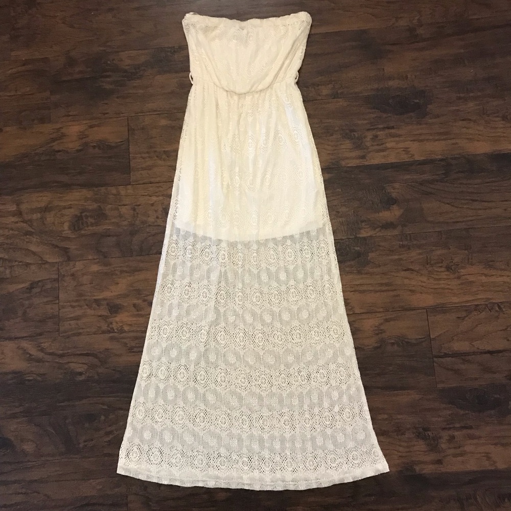 Cream lace maxi dress
